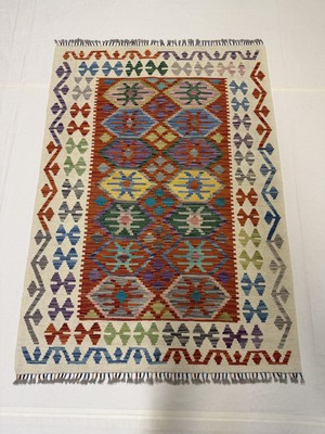 Afgan Halı El Dokuma Afgan Kilim Çift Taraf Kullanım Kök Boya 127 x 179 cm