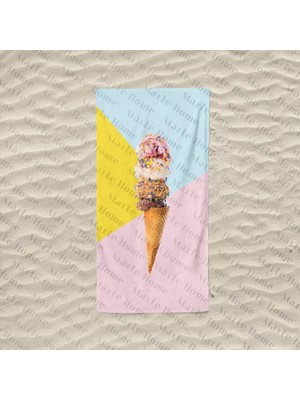 Ahl Shop Ice Cream / Dondurma - Baskılı Plaj Havlusu