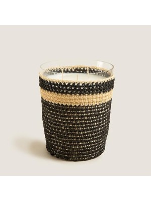 Ahl Shop Boho Black&white Tığ Işi Kokulu Mum 14X17 cm Siyah