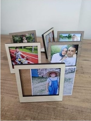 Ahl Shop Miracix 6 Adet Ahşap Polaroid Mini Fotoğraf Çerçevesi - 9X9CM Çok Renkli 8 x 8