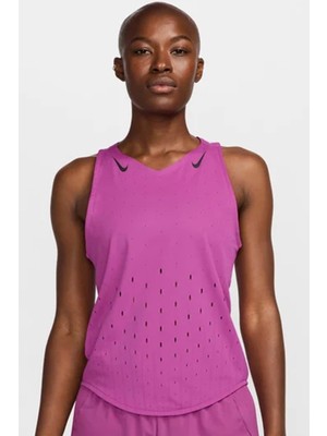Nike Dri Fit Aeroswift Running Adv Singlet Tank Top Purple Lazer Kesim Koşu Atleti Mor FN2504-518 Fs