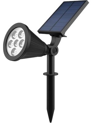 Ahl Shop 7W Solar LED Bahçe Armatürü Amber Işık – Güneş Enerjili Kazıklı & Duvar Montajlı Çim Aydınlatma Lambası – 7 Led, IP65, 90 Lümen, 140X270X95 mm