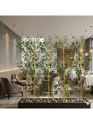 Dekorsende Saksısız Dekoratif 5’li Bambu Seperatör Seti 110 cm