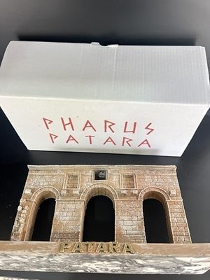 Ahl Shop Patara Antik Kent El Yapımı Dekoratif Minyatür, Antik Taş Duvar Tasarımı, Yeşil Bitkili, Biblo Koleksiyon Parçası
