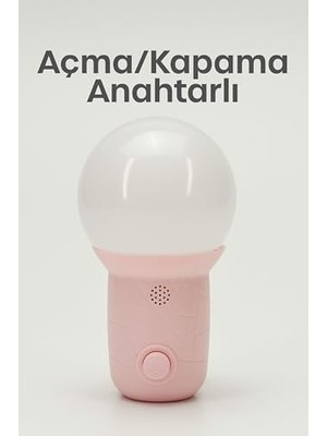 Ahl Shop Gece Lambası Tuşlu Koridor Hol Işığı Uyuma Işığı (Kubbe Pembe)