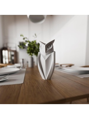 Ahl Shop Deco Fabrıca Geometrik Modern Baykuş Biblosu – Bilgelik Sembolü Dekoratif Heykel | Ofis Masası & Kitaplık Için Şık Ev Hediyesi