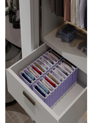 Armüz 8 Bölmeli Dolap ve Çekmece Içi Düzenleyici Akordiyon Organizer L-00517 (1 Adet)