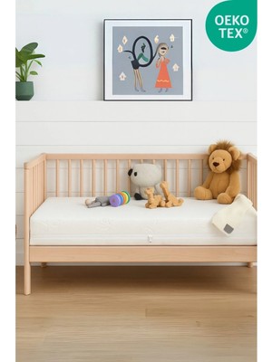 Dizanor %100 Organic Cotton Full Ortopedik 10 cm Kalınlık Bebek Oyun Parkı,park Yatak ve Beşik Yatağı
