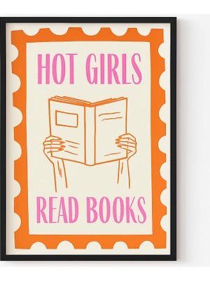 Nt Handmade Mc Home Art Çerçeveli Uv Baskı Hot Girls Read Books Duvar Tablosu – Modern & Şık Duvar Dekoru
