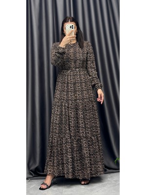 Nisum Moda Oval Yaka Şifon Elbise