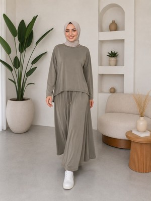Esra Butik Ince Modal Kumaş Tunikli Etekli Takım – Standart Beden (38-46 Uyumlu)