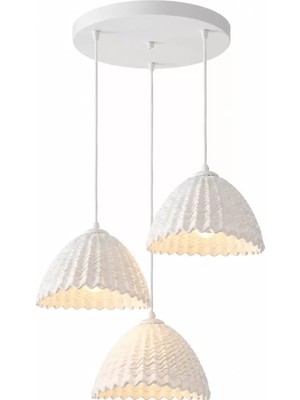 Tigea Accessories 3'lü Dalga Desenli Sarkıt Avize – Modern Dekoratif Tavan Aydınlatması