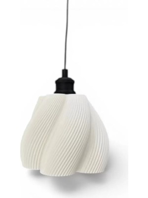 Tigea Accessories Iskandi̇nav Luminaura Tekli Beyaz Sarkıt Avize – Salon ve Oturma Odası Aydınlatması 23 x 18 cm Beyaz