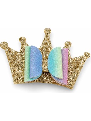 Tigea Accessories Glitter Detaylı Fiyonk Saç Tokası 9x6 cm Gold