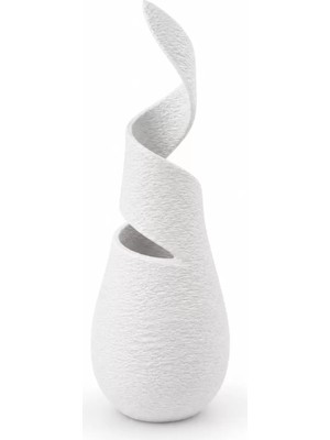 Tigea Accessories Sarmal Beton Dekorati̇f Vazo 3D Beyaz