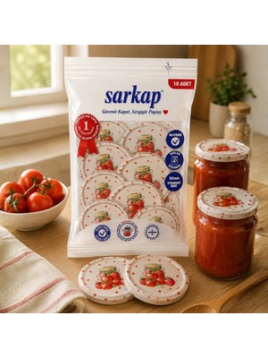 Sarkap Hijyenik Paketli 10'lu 82 mm Kapak - Domates Kavanozu - Krem