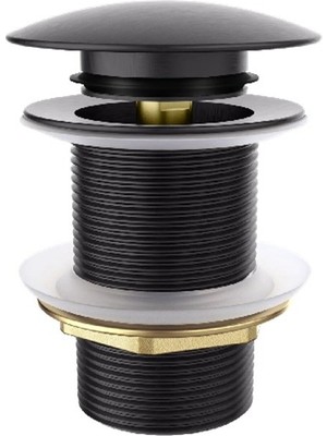 Valtemo Brass Pop-Up Matt Black Sifon Başlığı