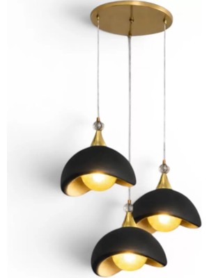 Tigea Accessories Beton Görünümlü Iskandi̇nav Tarzı LED Toplu Avize – Salon ve Oturma Odası Aydınlatması 32 x 70 cm Siyah