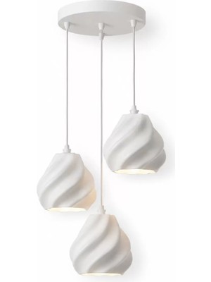 Tigea Accessories Pumpki̇n Salon Oturma Odasi Üçlü Sarkıt Avize – Salon Aydınlatması 70 cm