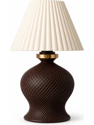 Tigea Accessories Luxury Tasarımlı Abajur – Yatak Odası ve Çocuk Odası Için Dekoratif Aydınlatma 31X45 cm Üst Krem Alt Kahverengi