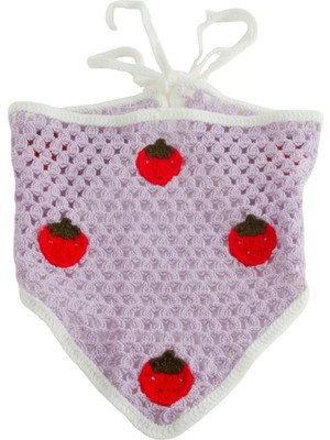 MiraLive Çilek Örme Bohem Bandana