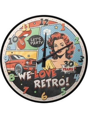 Nostalgic Art Nostalgic-Art Retroversary 30 Retro Duvar Saati, Ø 31 cm
