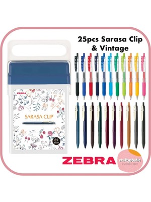 Zebra Sarasa 0.5mm Z Box 25'li Jel Kalem Seti Plastik Çantalı Set / JJ15-25C-ZBOX