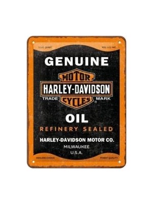 Nostalgic Art Nostalgic-Art Harley-Davidson - Genuine Oil Retro Metal Levha, 15 x 20 cm