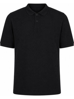 Trender Düz Pike Siyah Erkek Polo Yaka T-Shirt 2127B