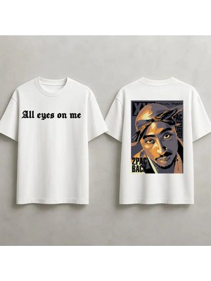  Tupac Shakur Baskılı Unisex %100 Pamuklu Oversize T-Shirt