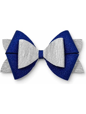 Popüler Sepet Glitter Detaylı Fiyonk Saç Tokası 13X7 cm Lacivert
