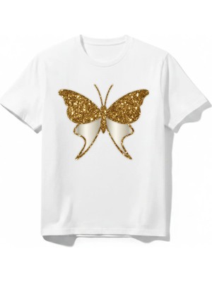 Urban Trend Store Urbantrendstore Kelebek Temalı Unisex Kız Çocuk Erkek Çocuk Bisiklet Yuvarlak Yaka Basic Kısa Kollu %100 Pamuk Tişört