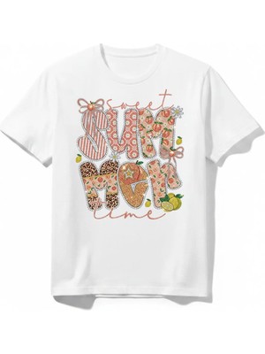 Urban Trend Store Urbantrendstore Summer Yaz Temalı Unisex Kız Çocuk Erkek Çocuk Bisiklet Yuvarlak Yaka Basic Kısa Kollu %100 Pamuk Tişört