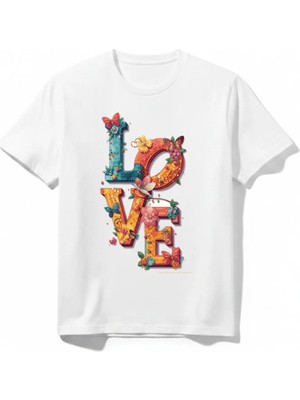 Urban Trend Store Urbantrendstore Love Unisex Kız Çocuk Bisiklet Yuvarlak Yaka Basic Kısa Kollu %100 Pamuk Tişört