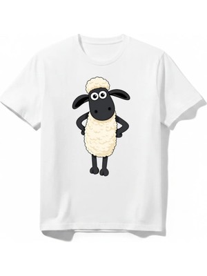 Urban Trend Store Urbantrendstore Koyun Shaaun Unisex Kız Çocuk Erkek Çocuk Bisiklet Yuvarlak Yaka Basic Kısa Kollu %100 Pamuk Tişört