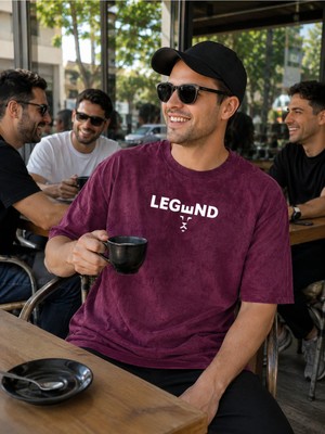 Urban Trend Store Urbantrendstore Baskılı Asit Yıkamalı Pamuklu Oversize Salaş Rahat Kalıp Tişört