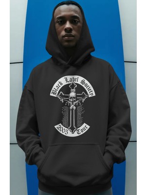 Sevbano Black Label Society Rock Metal Müzik Grubu Ön Baskılı Unisex Oversize Premium Hoodie