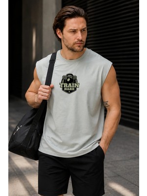 Urban Trend Store Urbantrendstore Baskılı Unisex Pamuklu Antrenman Sporcu Atleti Oversize Tişört Fitness Gym