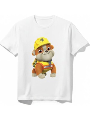 Urban Trend Store Urbantrendstore Paw Patrol Unisex Kız Çocuk Erkek Çocuk Bisiklet Yuvarlak Yaka Basic Kısa Kollu %100 Pamuk Tişört