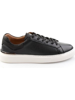 Bambi Siyah Hakiki Deri Erkek Sneaker E01595327543