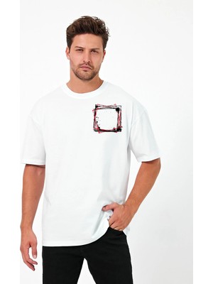 Urban Trend Store Urbantrendstore Unisex Sade Basic Yazlık Beyaz Tshirt Oversize Fit Rahat Geniş Salaş T-Shirt Günlük Tişört