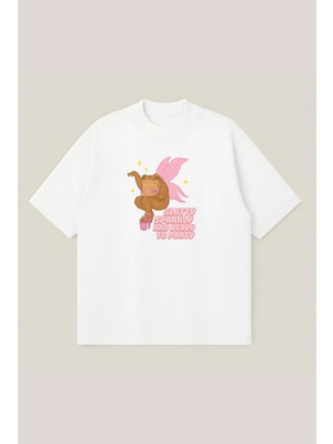 Slutty Sparkly Unisex Oversize Baskılı Boxy Fit Kalın Kumaşlı T-Shirt