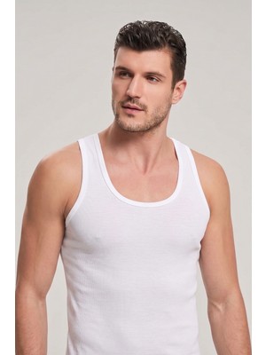 Avrissa Concept Premium Beyaz Siyah Erkek Atlet %100 Pamuk Standart Fit Nefes Alan Kumaş