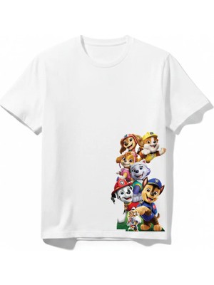 Urban Trend Store Urbantrendstore Paw Patrol Takım Özel Tasarım Unisex Kız Çocuk Erkek Çocuk Bisiklet Yuvarlak Yaka Basic Kısa Kollu %100 Pamuk Tişört