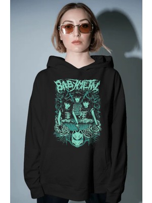 Sevbano Babymetal Rock Metal Müzik Grubu Ön Baskılı Unisex Oversize Premium Hoodie