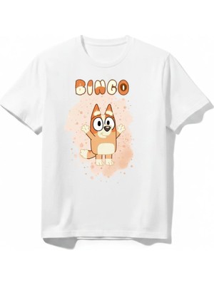 Urban Trend Store Urbantrendstore Bluey Binco Baskılı Kız Çocuk Erkek Çocuk Yuvarlak Yaka Tişört