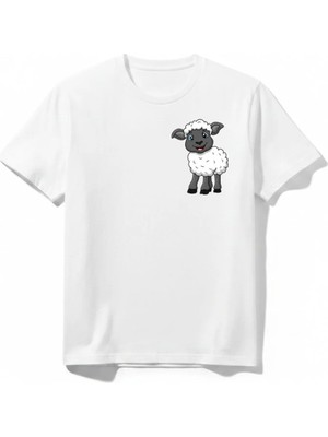 Urban Trend Store Urbantrendstore Koyun Shauun Unisex Kız Çocuk Erkek Çocuk Bisiklet Yuvarlak Yaka Basic Kısa Kollu %100 Pamuk Tişört