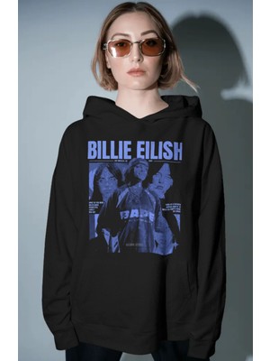 Sevbano Billie Eilish Şarkıcı Ön Baskılı Unisex Oversize Premium Hoodie