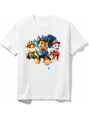 Urban Trend Store Urbantrendstore Paw Patrol Takım Özel Tasarım Unisex Kız Çocuk Erkek Çocuk Bisiklet Yuvarlak Yaka Basic Kısa Kollu %100 Pamuk Tişört
