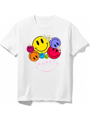 Urban Trend Store Urbantrendstore Happy Sevimli Tatlı Yaz Tatil Için Unisex Kız Çocuk Bisiklet Yuvarlak Yaka Basic Kısa Kollu %100 Pamuk Tişört